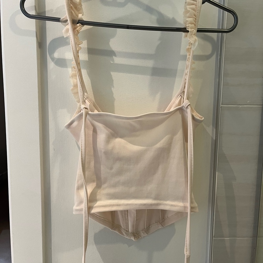 Cream Ruffled Women's Top - Picture 3 of 3